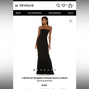 Norma Kamali x Revolve strapless fishtail gown